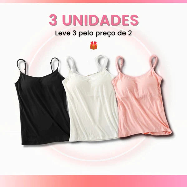 Kit de Blusinhas com Bojo e Alcinhas Ajustáveis - Frete Grátis